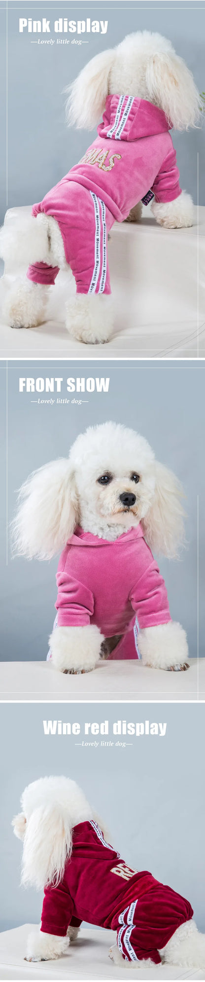 Girl Dog Clothes for Small Dogs | Soft Velvet Puppy Jumpsuit &amp; Cute Pet Outfits