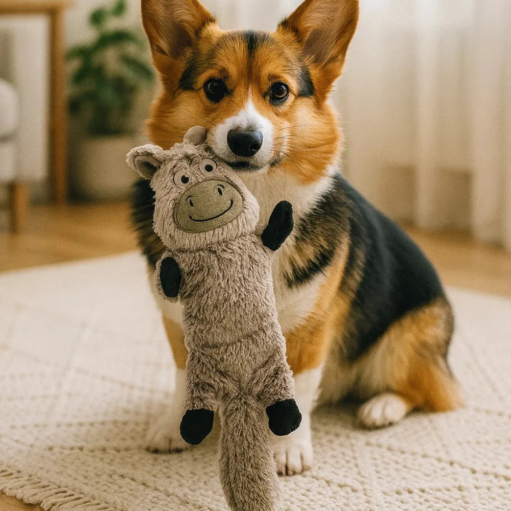 Pet Training Toy - Durable Chew Resistant Squeaky Plush Toy for Dogs Puppies, Interactive Molar Teething Supplies for Small