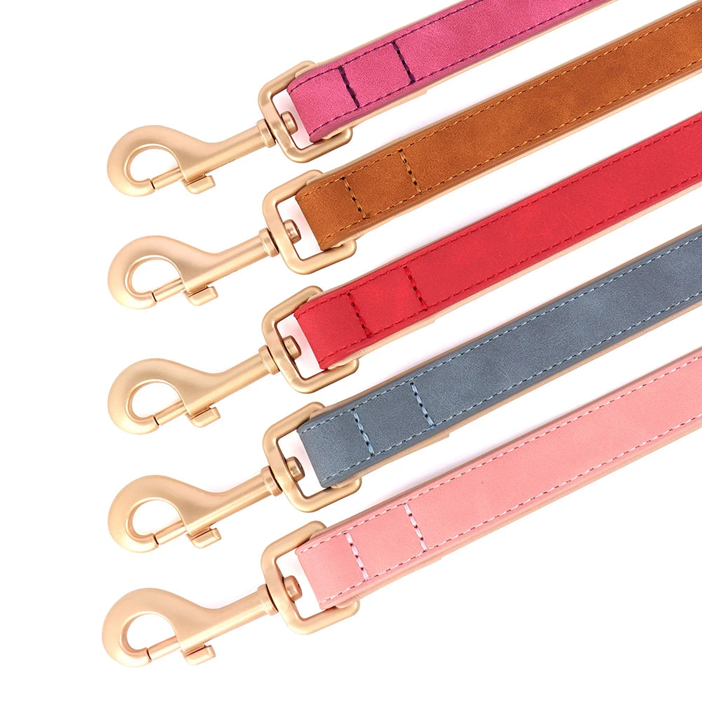 120cm Soft PU Leather Dog Leash | Padded Handle Lead for Walking & Training