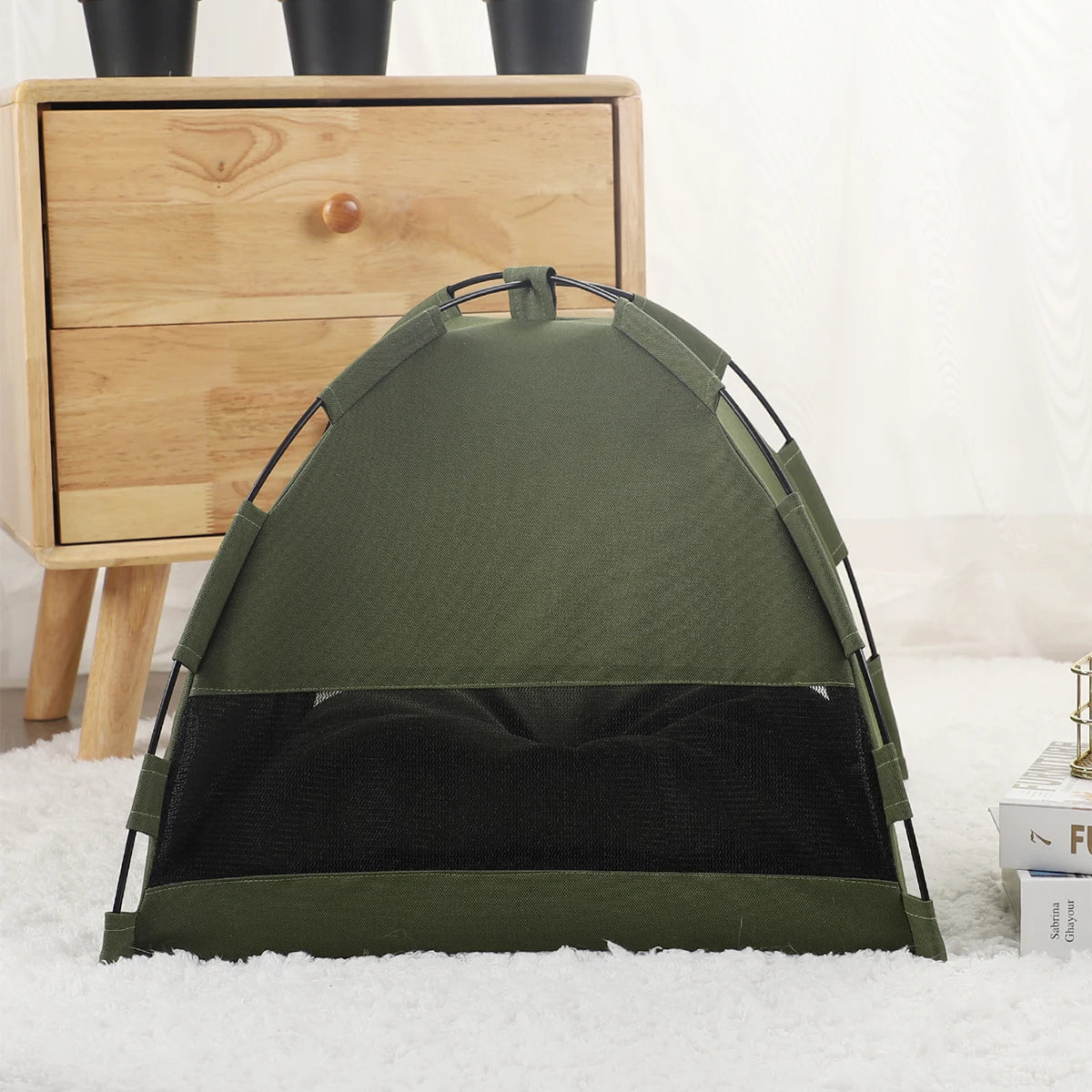 Winter Clamshell Cat Tent Bed | Warm &amp; Breathable Kitten House