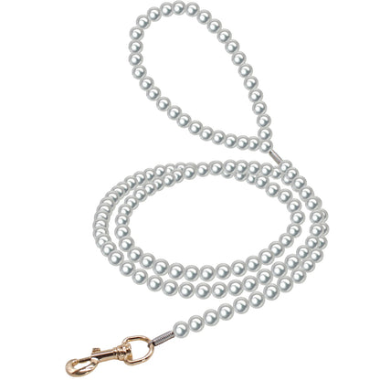 Luxury Pearl Dog Leash | Adjustable Beaded Lead for Small Dogs &amp; Cats