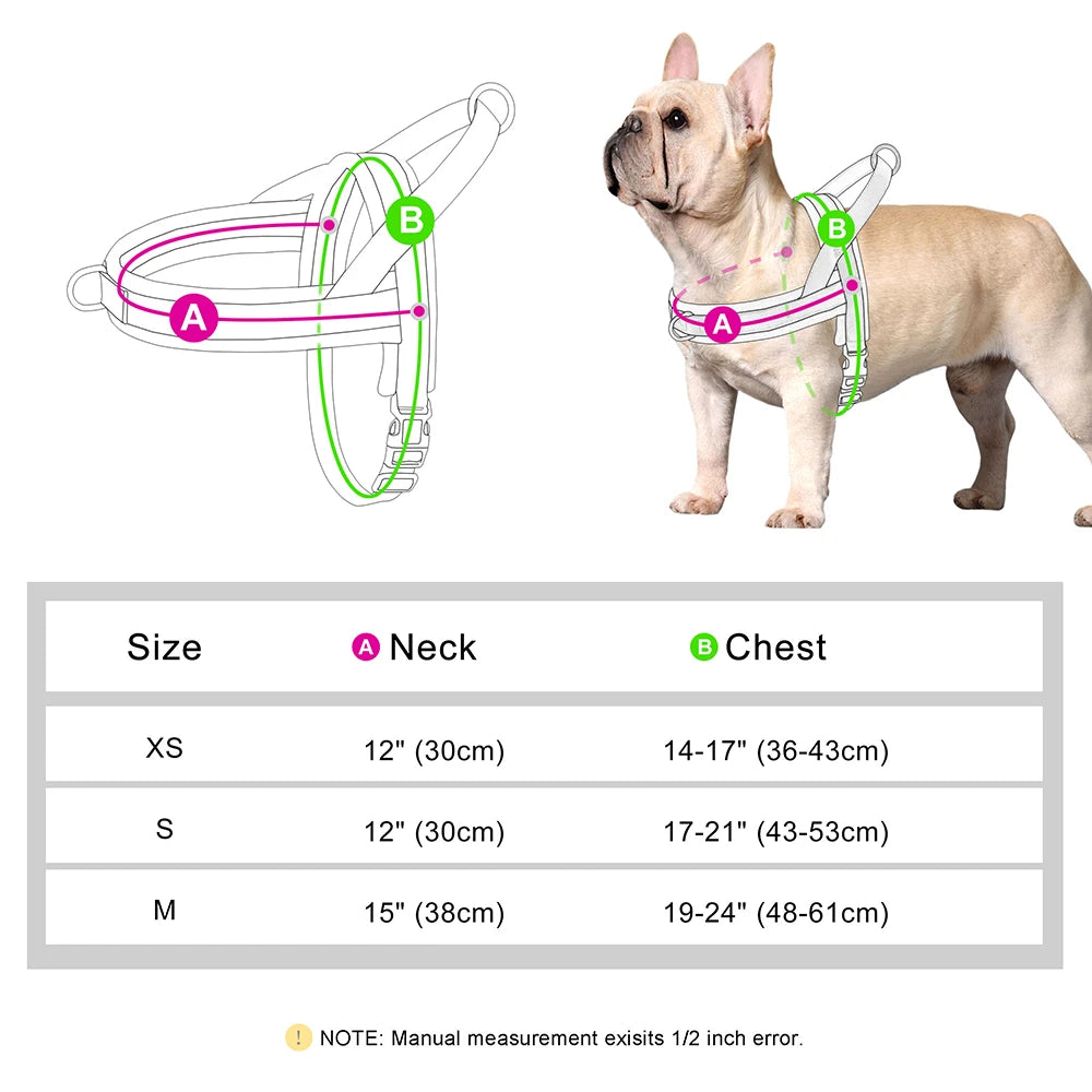 No Pull Dog Harness Soft Padded Dog Harnesses Durable Pet Puppy Pug Vest  Adjustable For Small Medium Dogs Bulldog Anti-Pulling