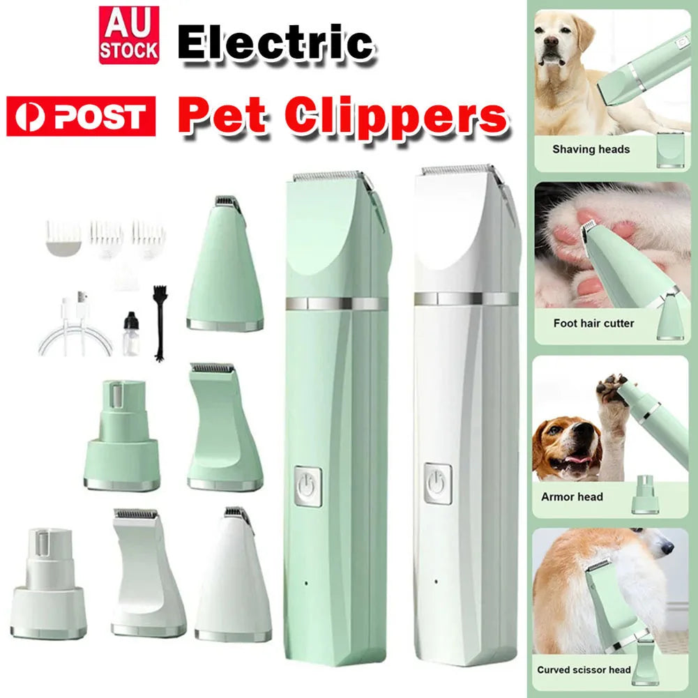 Petdashian 4-in-1 Electric Pet Grooming Kit | USB Rechargeable Clippers for Dogs & Cats