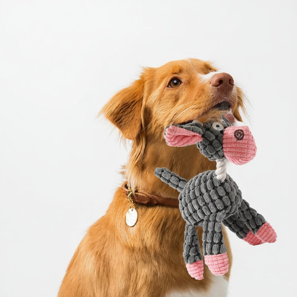 Funny Donkey Squeaky Plush Dog Toy | Tough Bite & Teeth Grinding