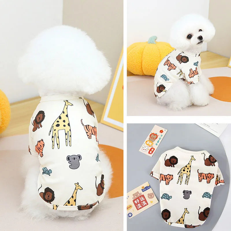 Animal Print Dog Hoodie & T-Shirt for Small Breeds