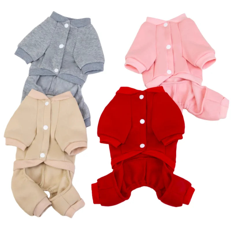 Warm Dog Jumpsuit &amp; Sweatshirt | Polyester Pet Clothes for Small Dogs &amp; Cats