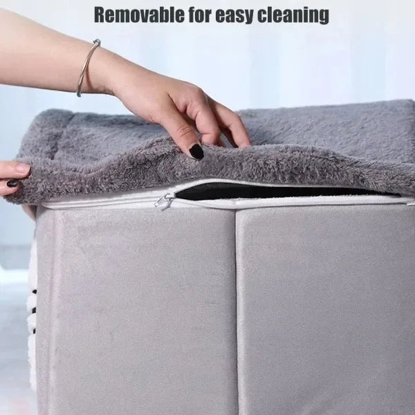 Petdashian Indoor Pet Tent Bed | Cozy Dog & Cat House with Washable Cushion