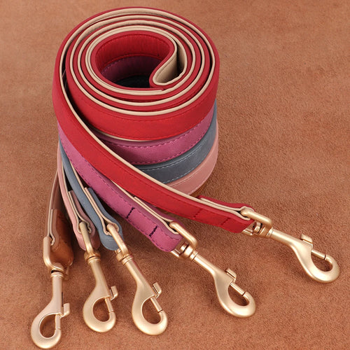 120cm Soft PU Leather Dog Leash | Padded Handle Lead for Walking & Training