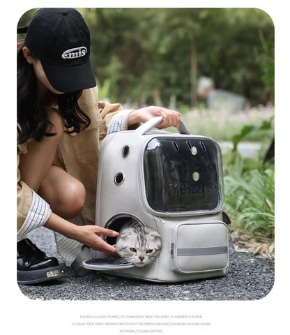Breathable Pet Backpack Travel Hiking Outdoor Large Capacity Hands Free Adjustable Straps Portable Dog Cat Carrier Dog Car Seat