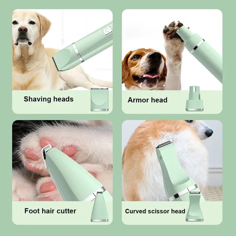 Petdashian 4-in-1 Electric Pet Grooming Kit | USB Rechargeable Clippers for Dogs & Cats