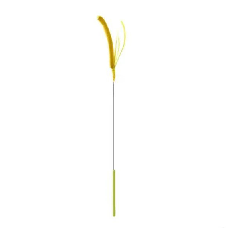 Cat Teaser Wand Toy | Crinkle Tail Grass Stick for Kittens &amp; Cats