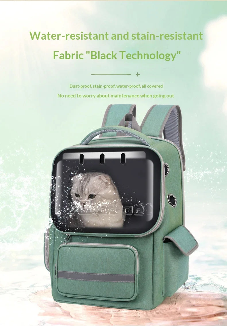 Breathable Pet Backpack Travel Hiking Outdoor Large Capacity Hands Free Adjustable Straps Portable Dog Cat Carrier Dog Car Seat