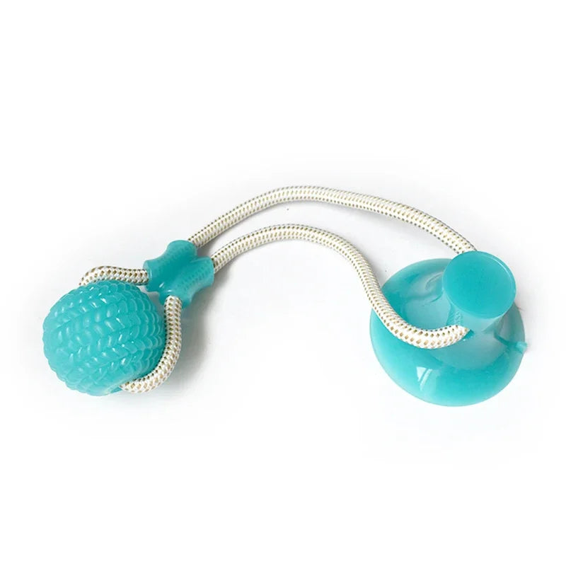Interactive Suction Cup Dog Chew Toy — TPR Ball with Elastic Rope for Teeth Cleaning