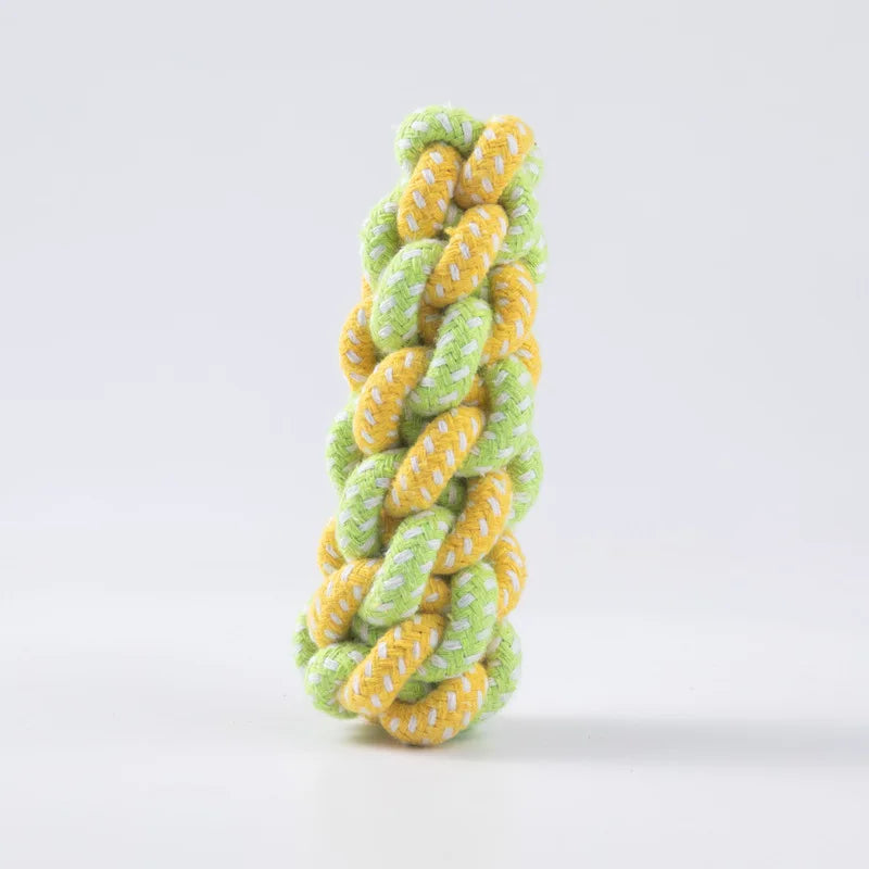 Cotton Rope Dog Toy Ball — Interactive Toothbrush Chew Toy for Small & Large Dogs
