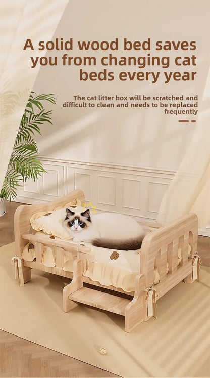 Solid Wood Pet Sofa Bed &amp; Cat Condo | All-Season Dog &amp; Cat Furniture