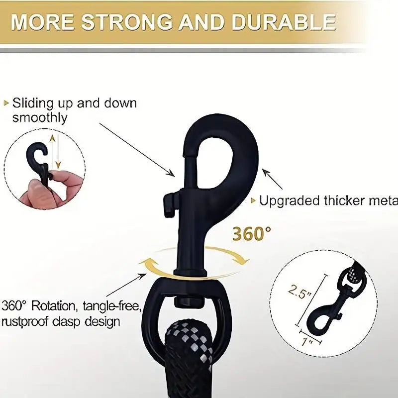 6ft Reflective Dual-Handle Dog Leash | Heavy Duty Traffic Rope Lead for Training &amp; Control