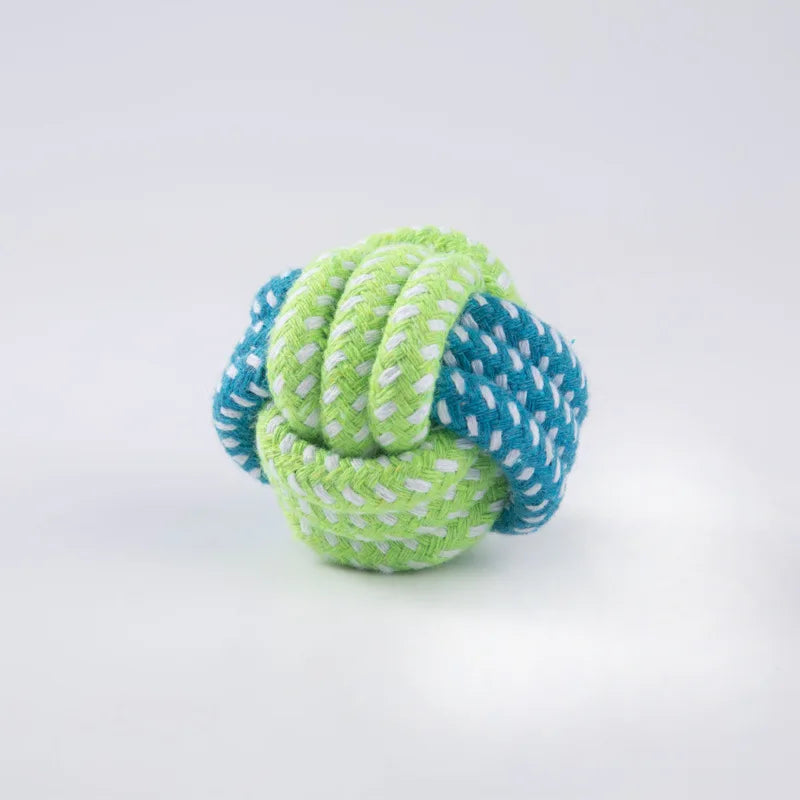 Cotton Rope Dog Toy Ball — Interactive Toothbrush Chew Toy for Small & Large Dogs