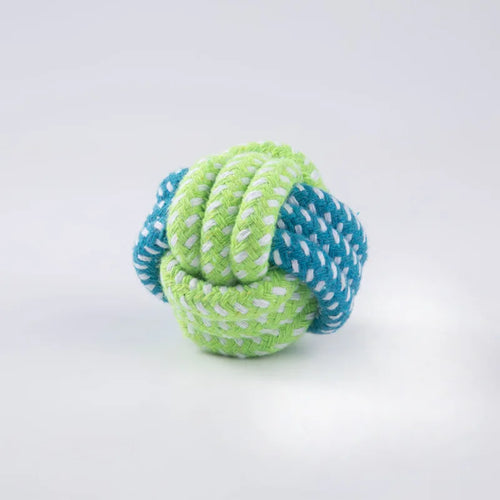 Cotton Rope Dog Toy Ball — Interactive Toothbrush Chew Toy for Small & Large Dogs
