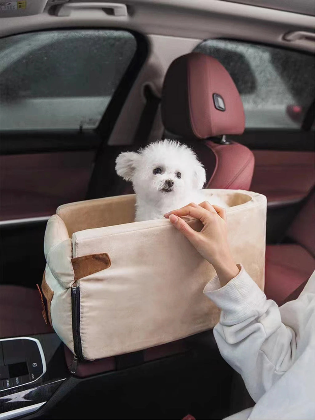 Petdashian Car Dog Bed & Travel Basket | Warm Kennel Sofa for Small Dogs & Cats