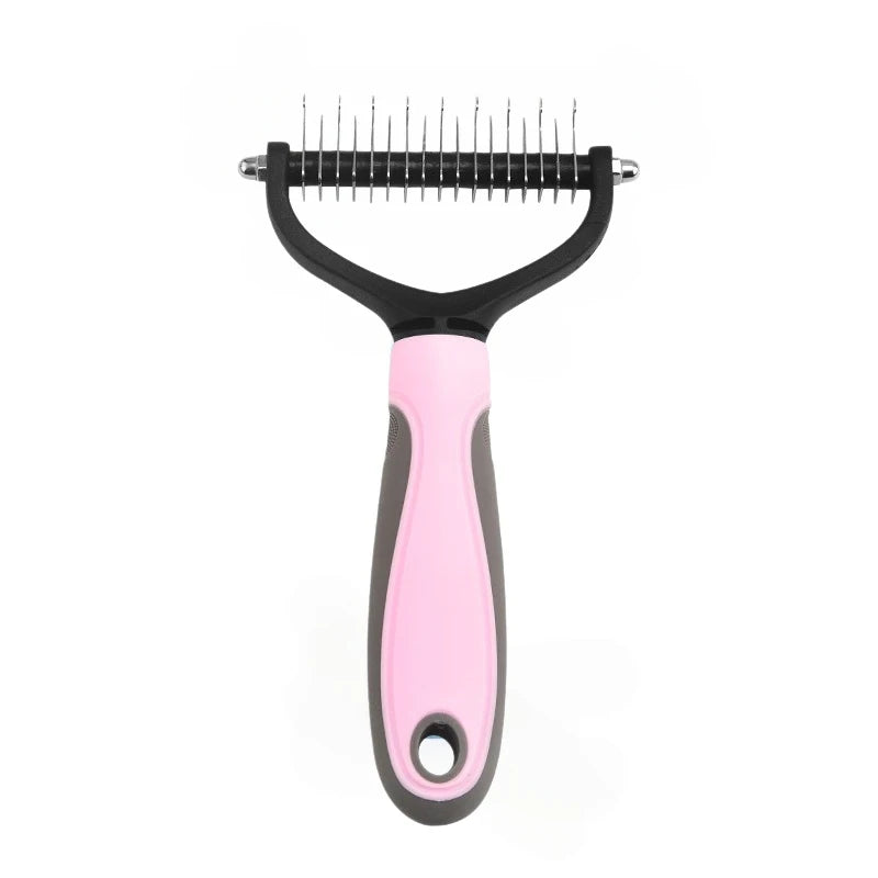 Dual-Sided Dematting Comb | Detangler & De-Shedding Brush for Dogs & Cats | Petdashian
