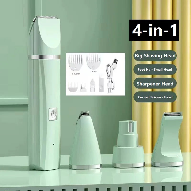 Petdashian 4-in-1 Electric Pet Grooming Kit | USB Rechargeable Clippers for Dogs & Cats
