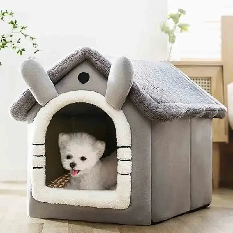 Petdashian Indoor Pet Tent Bed | Cozy Dog & Cat House with Washable Cushion