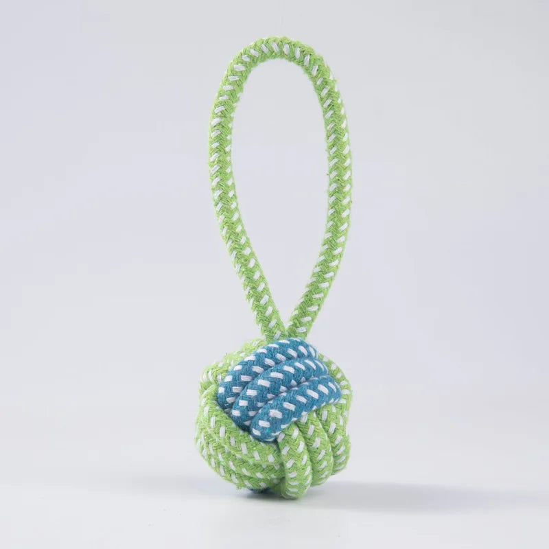 Cotton Rope Dog Toy Ball — Interactive Toothbrush Chew Toy for Small & Large Dogs