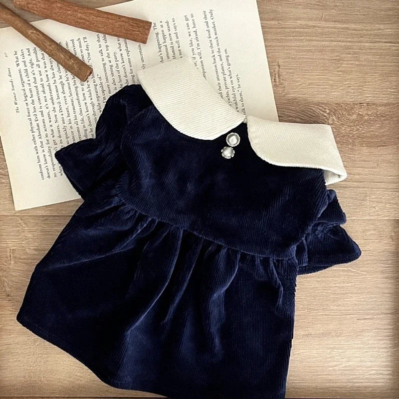 Warm Corduroy Princess Dress for Small Dogs