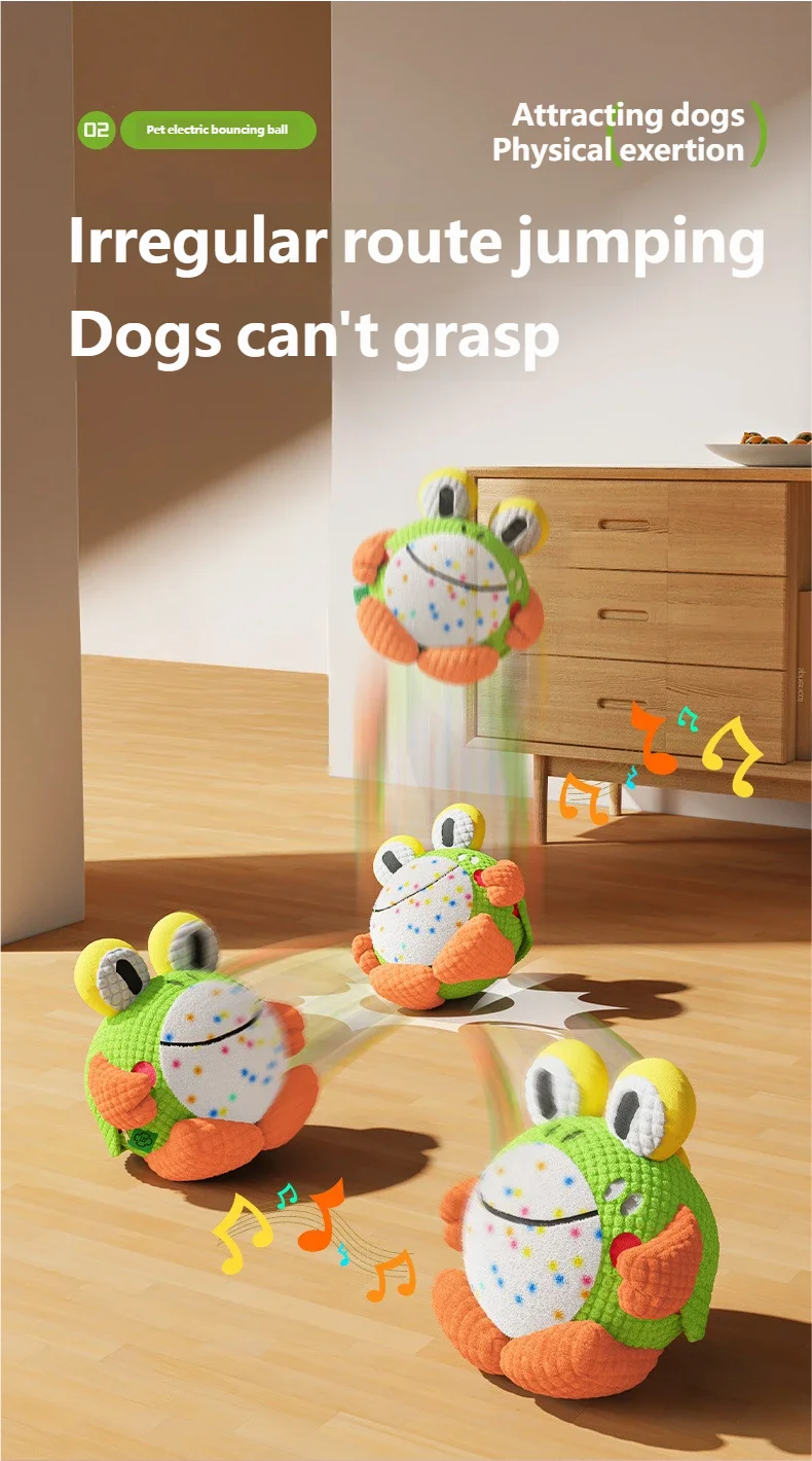 Electric Bouncing Ball Dog Toy | Sound Making, Bite Resistant Puppy Molar Toy