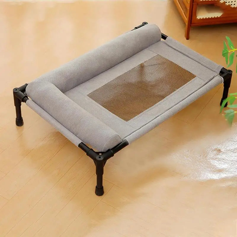 Elevated Cooling Dog Bed with Pillow | Breathable Mesh Cot for Indoor & Outdoor Use