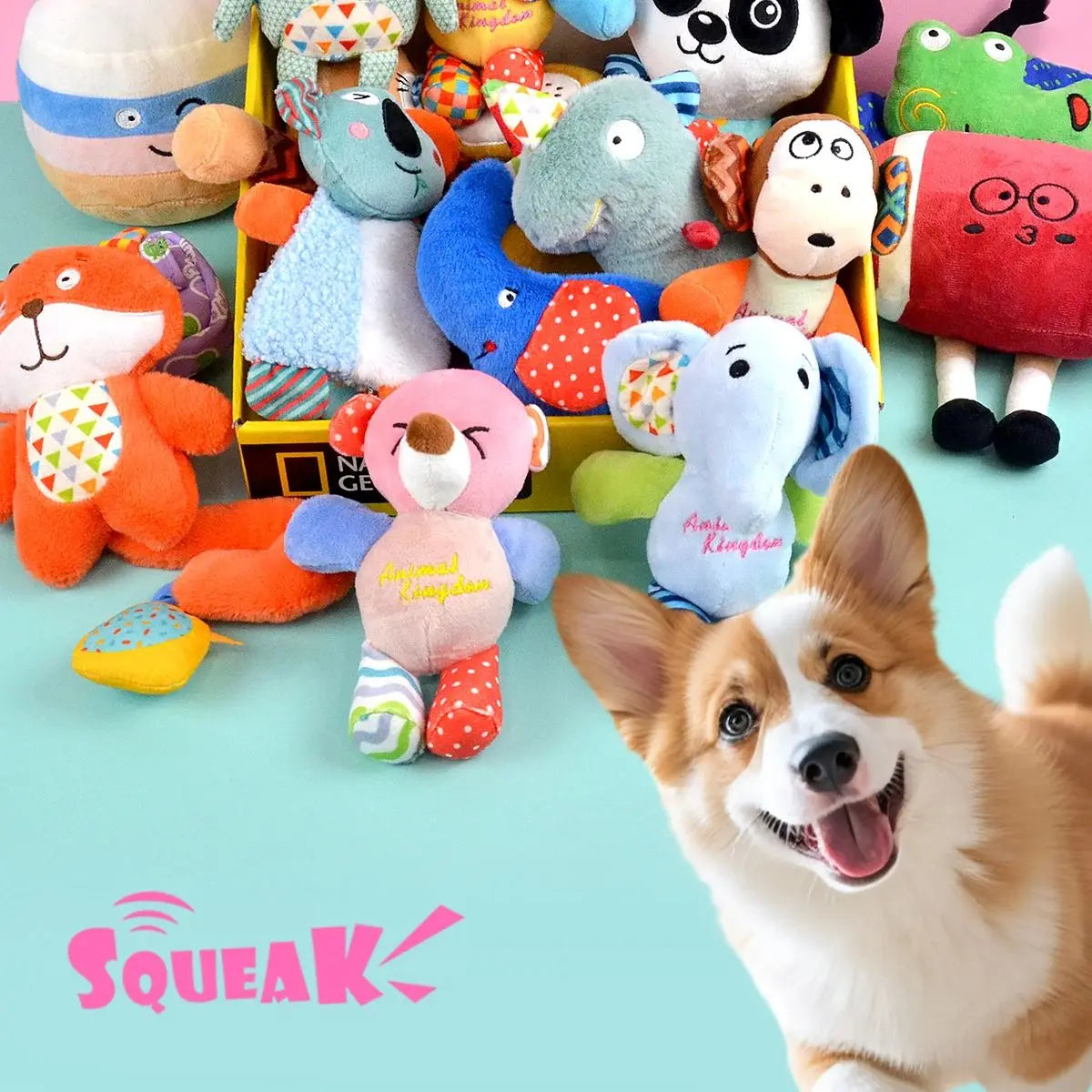Plush Squeaky Dog Toy — Adorable Animal Designs for Small, Medium & Large Dogs