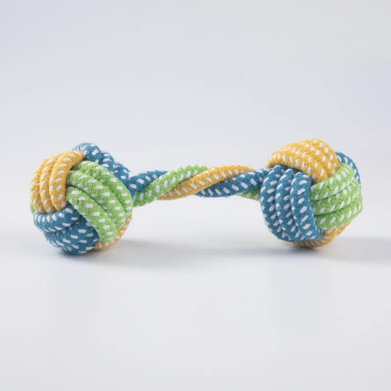 Cotton Rope Dog Toy Ball — Interactive Toothbrush Chew Toy for Small & Large Dogs
