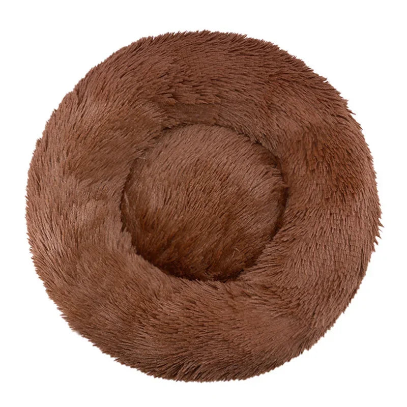 Petdashian Round Plush Dog Bed | 6 Sizes | Warm Winter Sleep Nest for Dogs & Cats