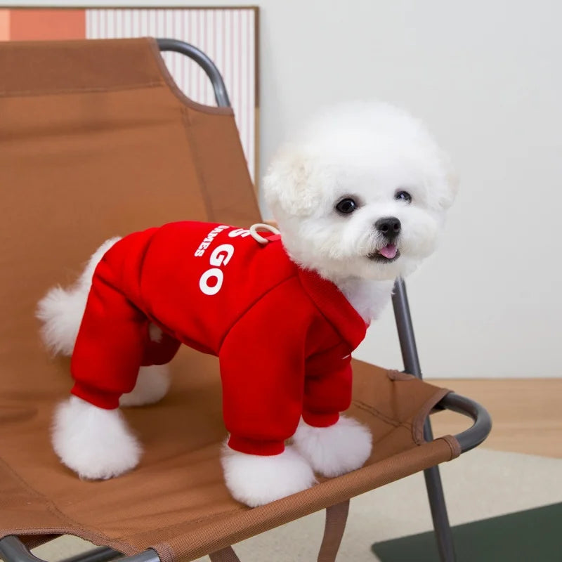 Warm Dog Jumpsuit &amp; Sweatshirt | Polyester Pet Clothes for Small Dogs &amp; Cats