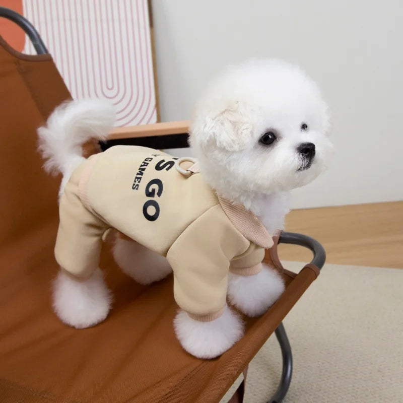 Warm Dog Jumpsuit &amp; Sweatshirt | Polyester Pet Clothes for Small Dogs &amp; Cats