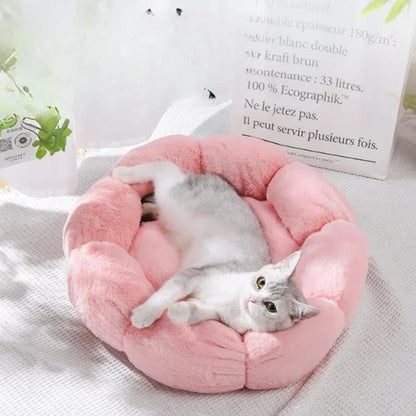 Flower-Shaped Pet Bed | Soft Cotton Dog &amp; Cat Mat for Indoor &amp; Outdoor Use