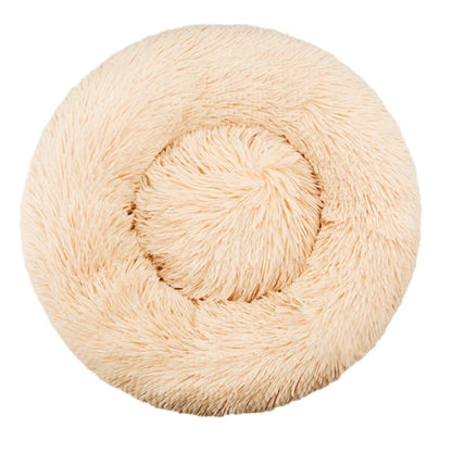 Round Plush Pet Bed – Washable Dog &amp; Cat Sofa Bed