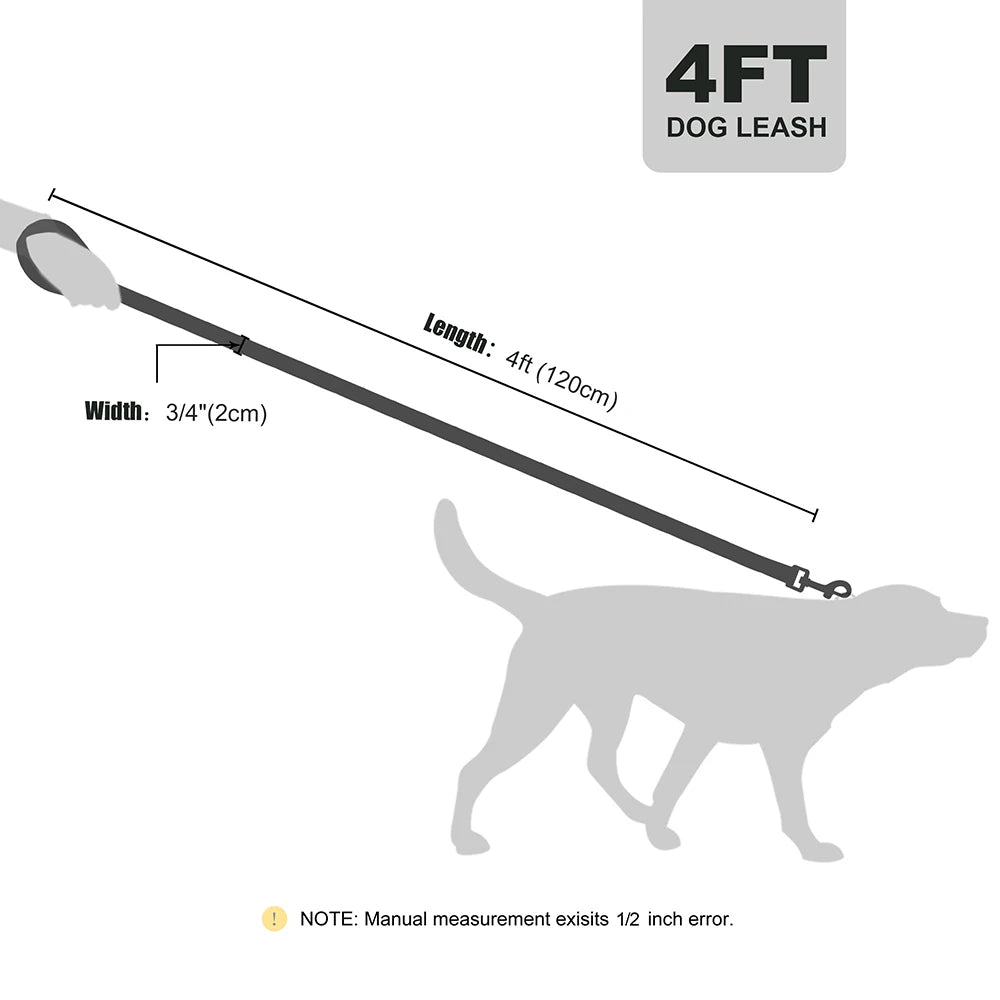 120cm Soft PU Leather Dog Leash | Padded Handle Lead for Walking & Training