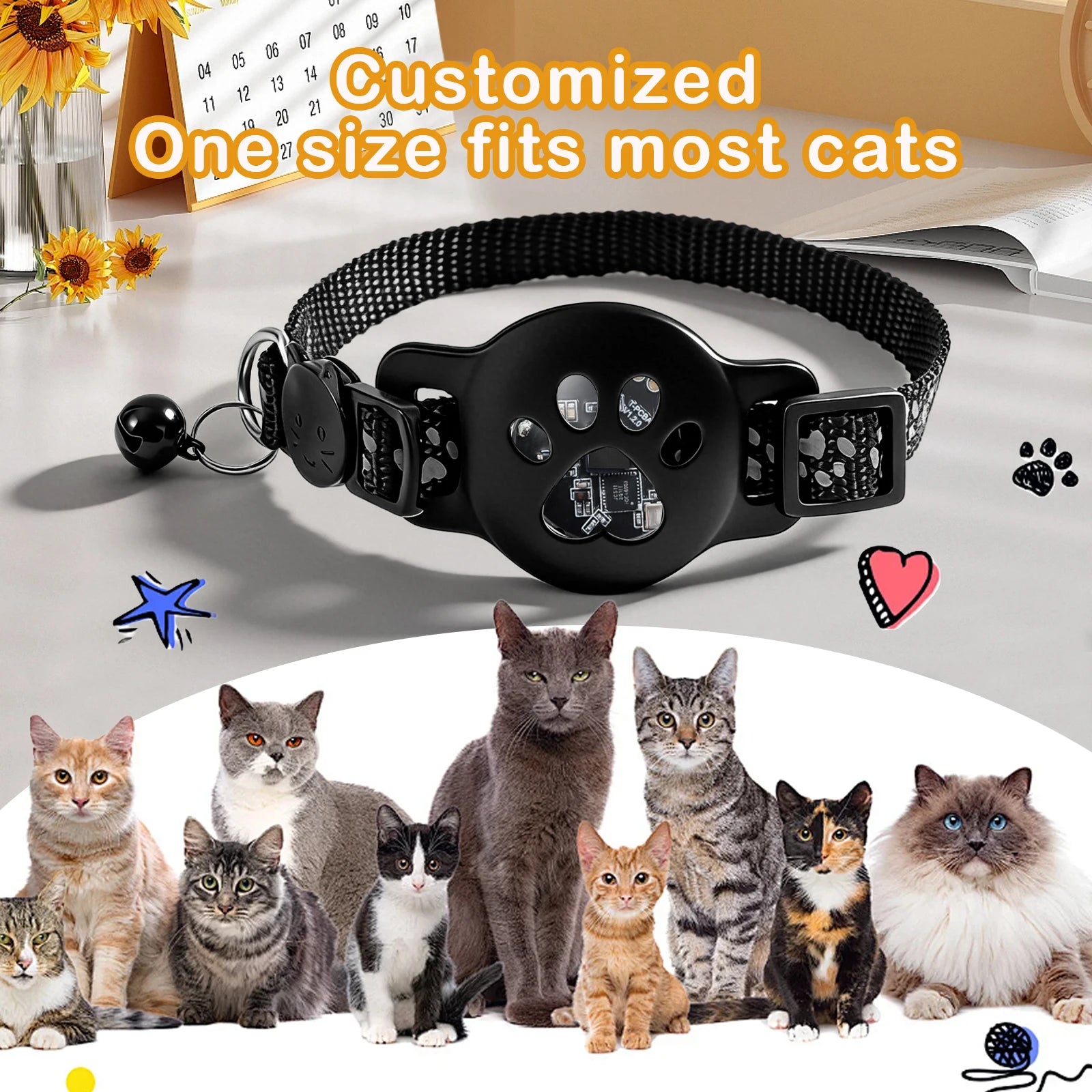 2 Kinds of Multifunctional Pet Smart GPS Trackers Cat Trackers GPS Collar Pet Kitten GPS Collar Pets Accessories iOS compatible