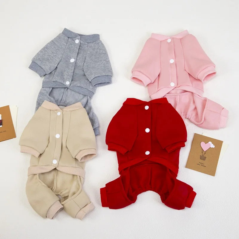 Dog Clothes Cotton Soft Overalls for Dogs Winter Puppy Jumpsuit Warm Coat Chihuahua Bichon French Bulldog Costumes Pet Clothing