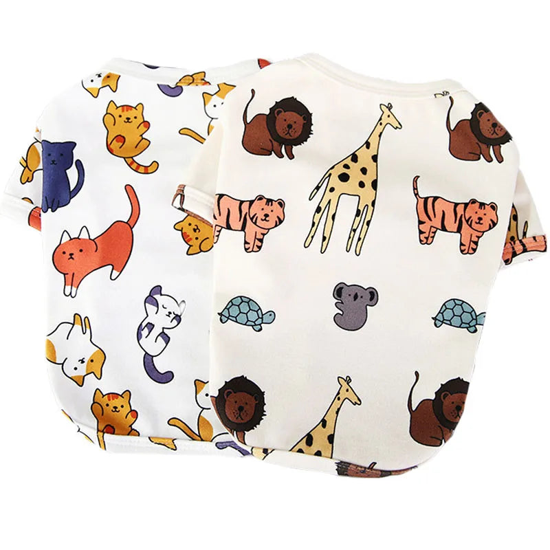 Animal Print Dog Hoodie & T-Shirt for Small Breeds