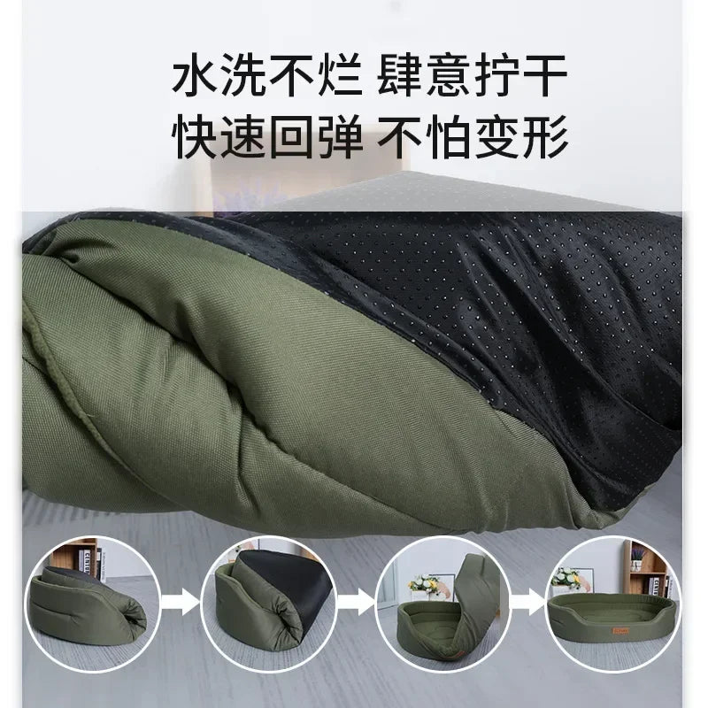 Petdashian Waterproof Square Dog Sofa Bed | Washable Kennel Pad