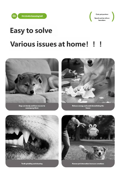 Electric Bouncing Ball Dog Toy | Sound Making, Bite Resistant Puppy Molar Toy