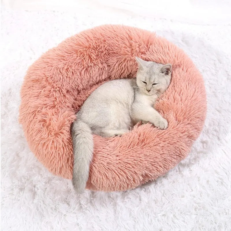 Petdashian Round Plush Dog Bed | 6 Sizes | Warm Winter Sleep Nest for Dogs & Cats