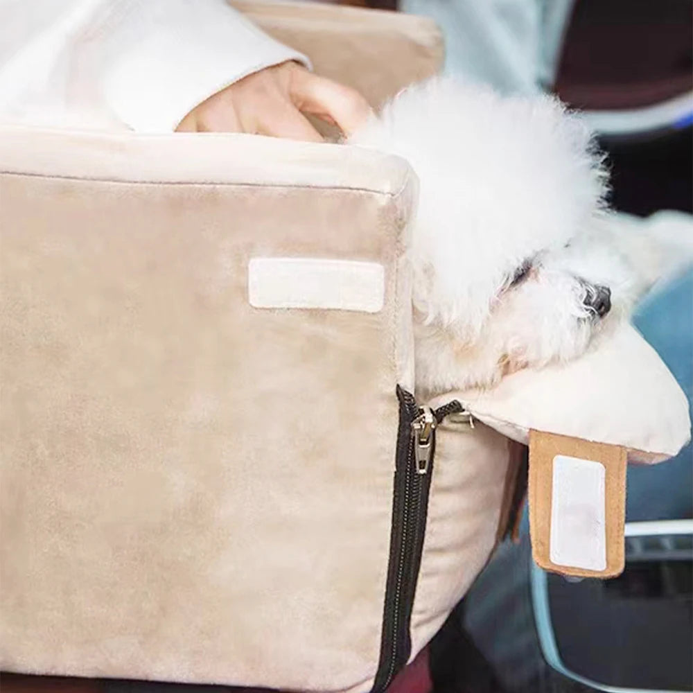 Petdashian Car Dog Bed & Travel Basket | Warm Kennel Sofa for Small Dogs & Cats