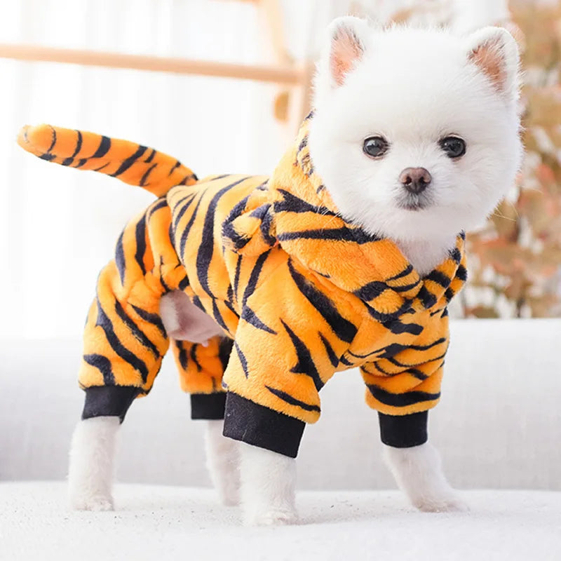 Fleece Animal Hoodie Jumpsuit for Dogs & Cats