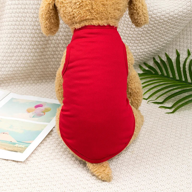 Spring Summer New Dog Clothes Thin Breathable Small Dog Teddy French Bucket Clothes Universal Pet Solid Color Vest Pet Clothes