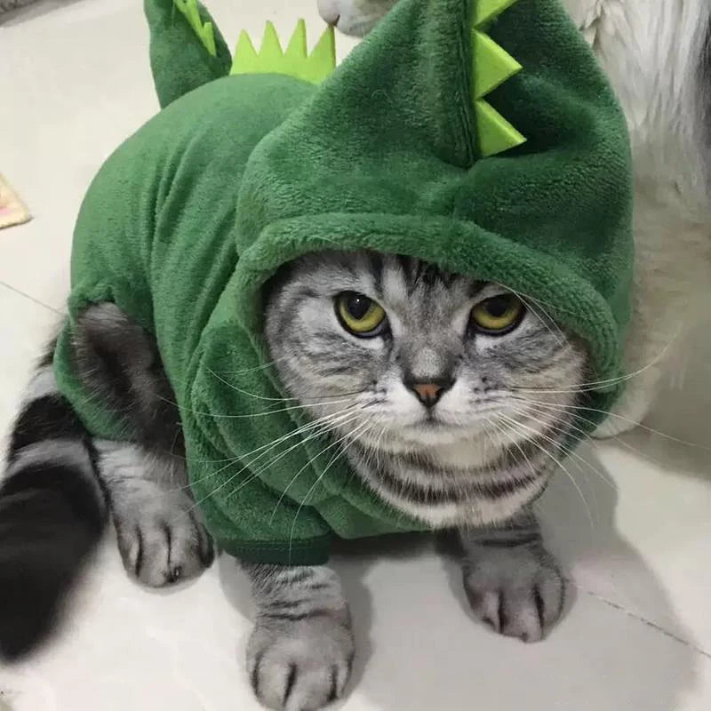 Fleece Animal Hoodie Jumpsuit for Dogs & Cats