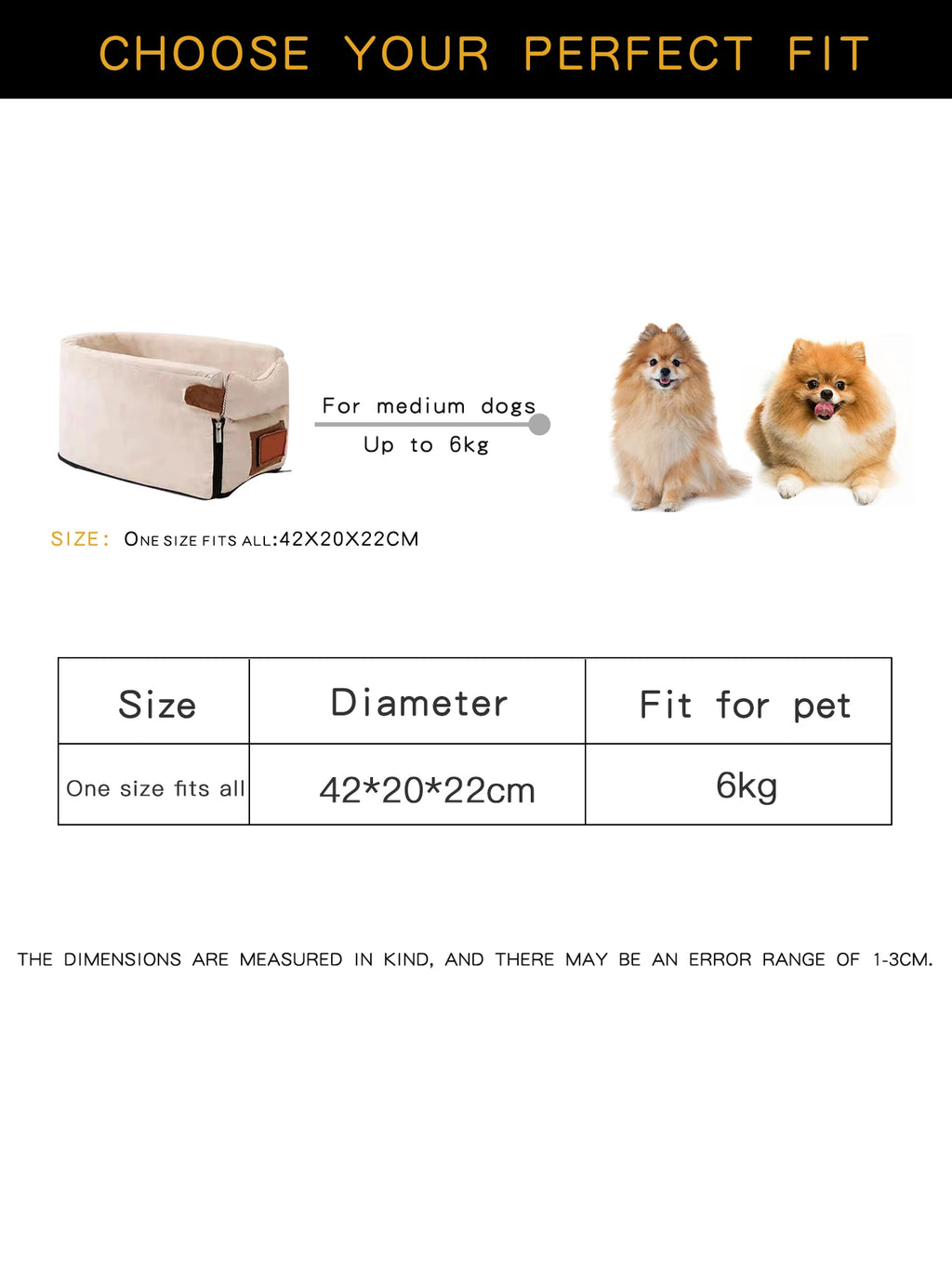 Petdashian Car Dog Bed & Travel Basket | Warm Kennel Sofa for Small Dogs & Cats