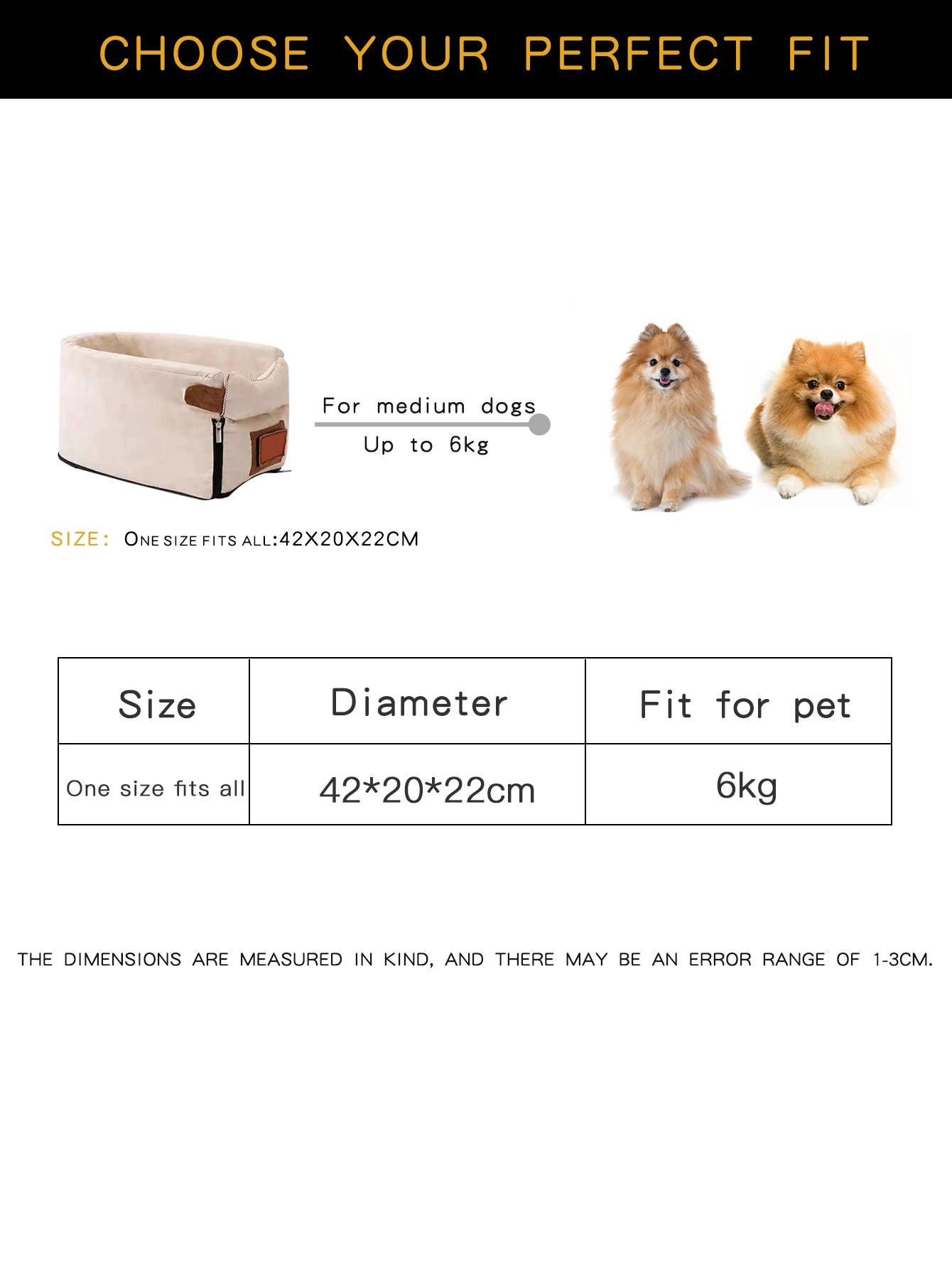 Petdashian Car Dog Bed & Travel Basket | Warm Kennel Sofa for Small Dogs & Cats
